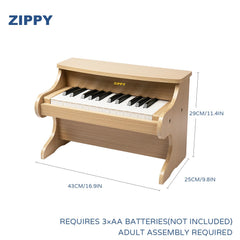 ZIPPY wooden piano’s sturdy, chic design complements playrooms and bedrooms.
