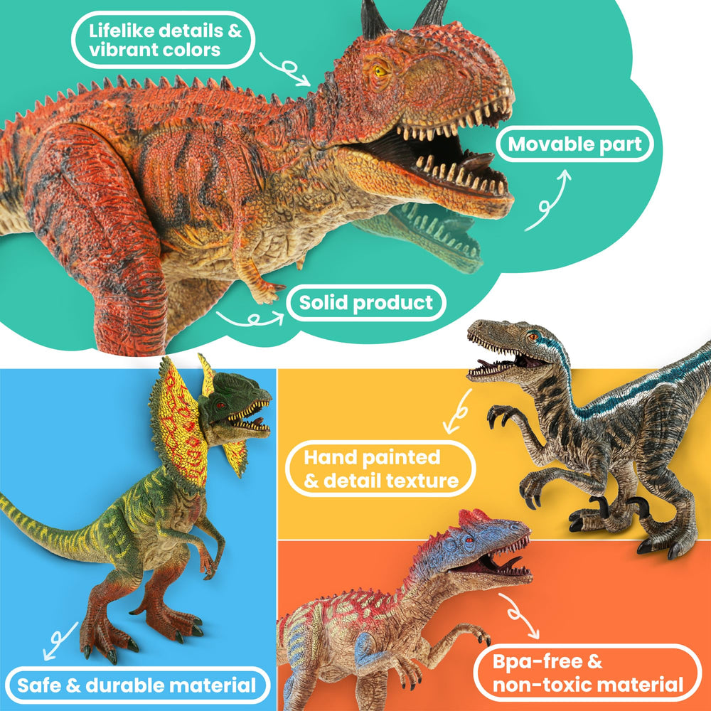 Zippytots Dilophosaurus figure with movable parts for dynamic storytelling.
