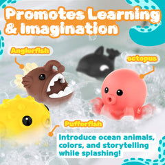 Zippytots sea turtle bath toy encourages fine motor play
