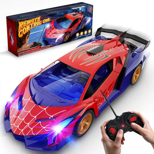 ZIROKAY Spider RC car headlights illuminate indoor fun for tight space racing.