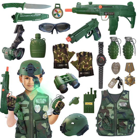 ZIRSENG army vest for kids with practical pockets for play gear