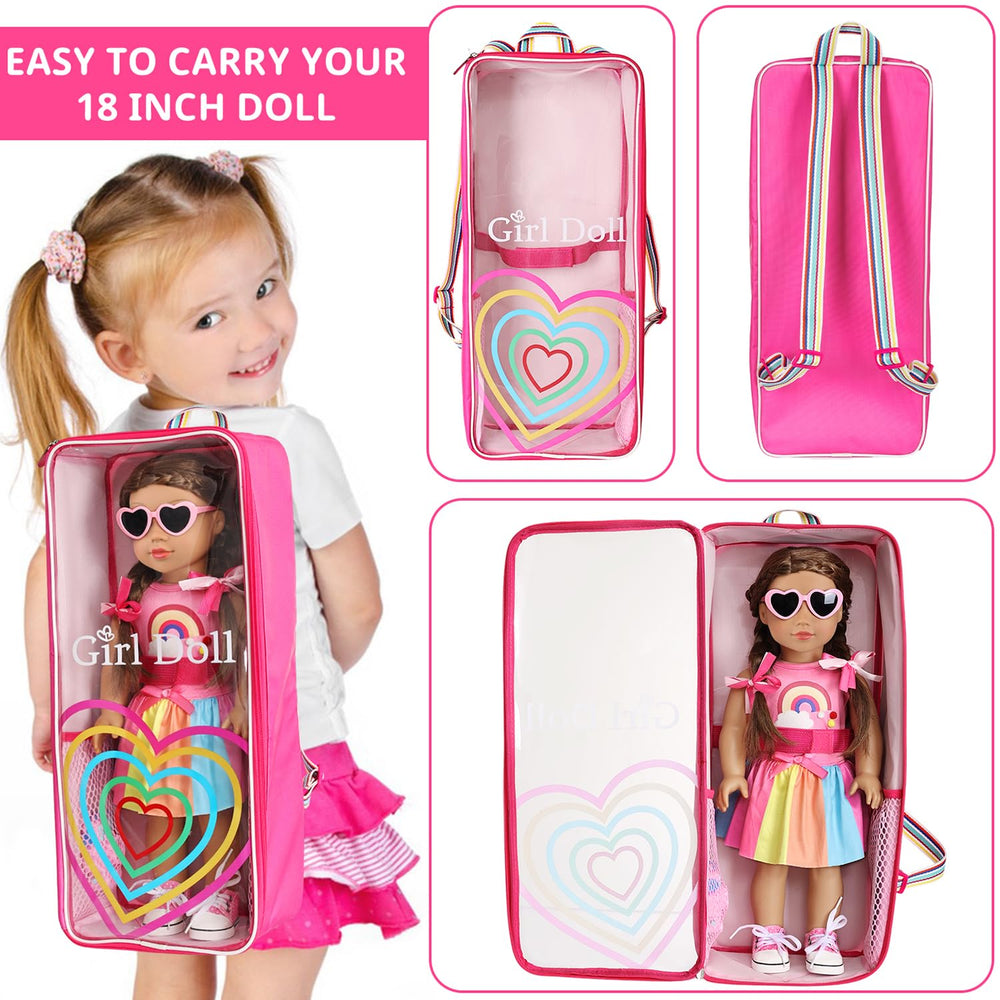 ZITA ELEMENT pink rainbow top for dolls, bright, playful outfit detail.