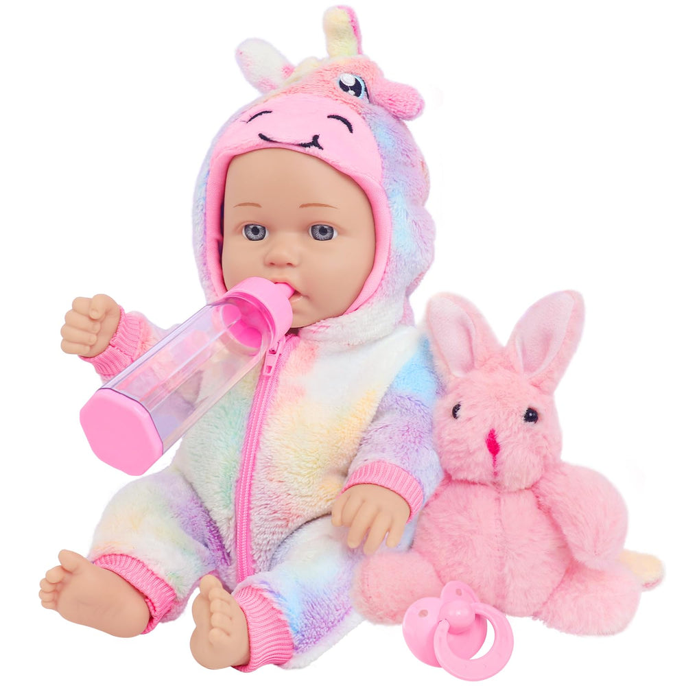 ZITA ELEMENT 12-inch baby doll with rainbow pony outfit ready for imaginative play