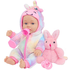 ZITA ELEMENT 12-inch baby doll with rainbow pony outfit ready for imaginative play