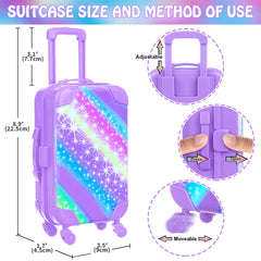 Zita Element 18inch doll crossbody bag purple side view for compact carry