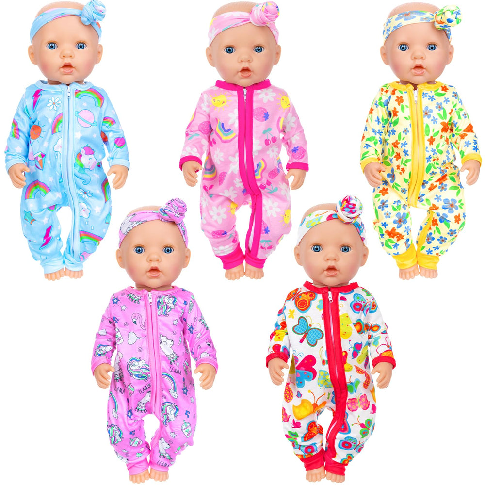 ZITA ELEMENT pink strawberries rainbow outfit for 14-18 inch dolls, playful charm.