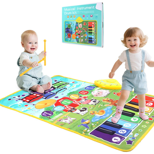 Zitranse 3-in-1 Music Mat piano area encourages early rhythm exploration and hands-on learning