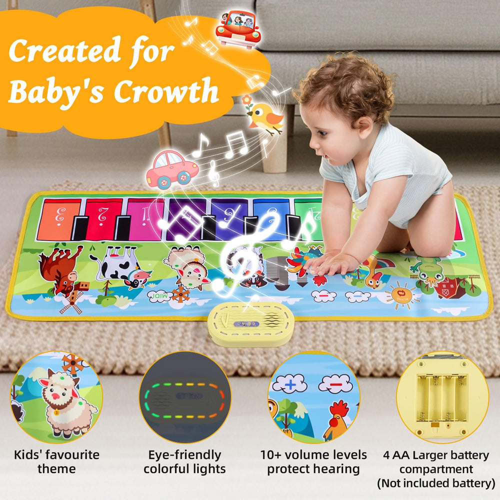 Zitranse Floor Piano Mat anti-slip surface keeps toddlers safe during activities.