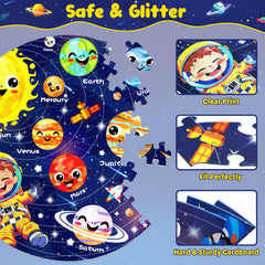 ZIZZ educational space-themed puzzle supports curiosity and spatial thinking.