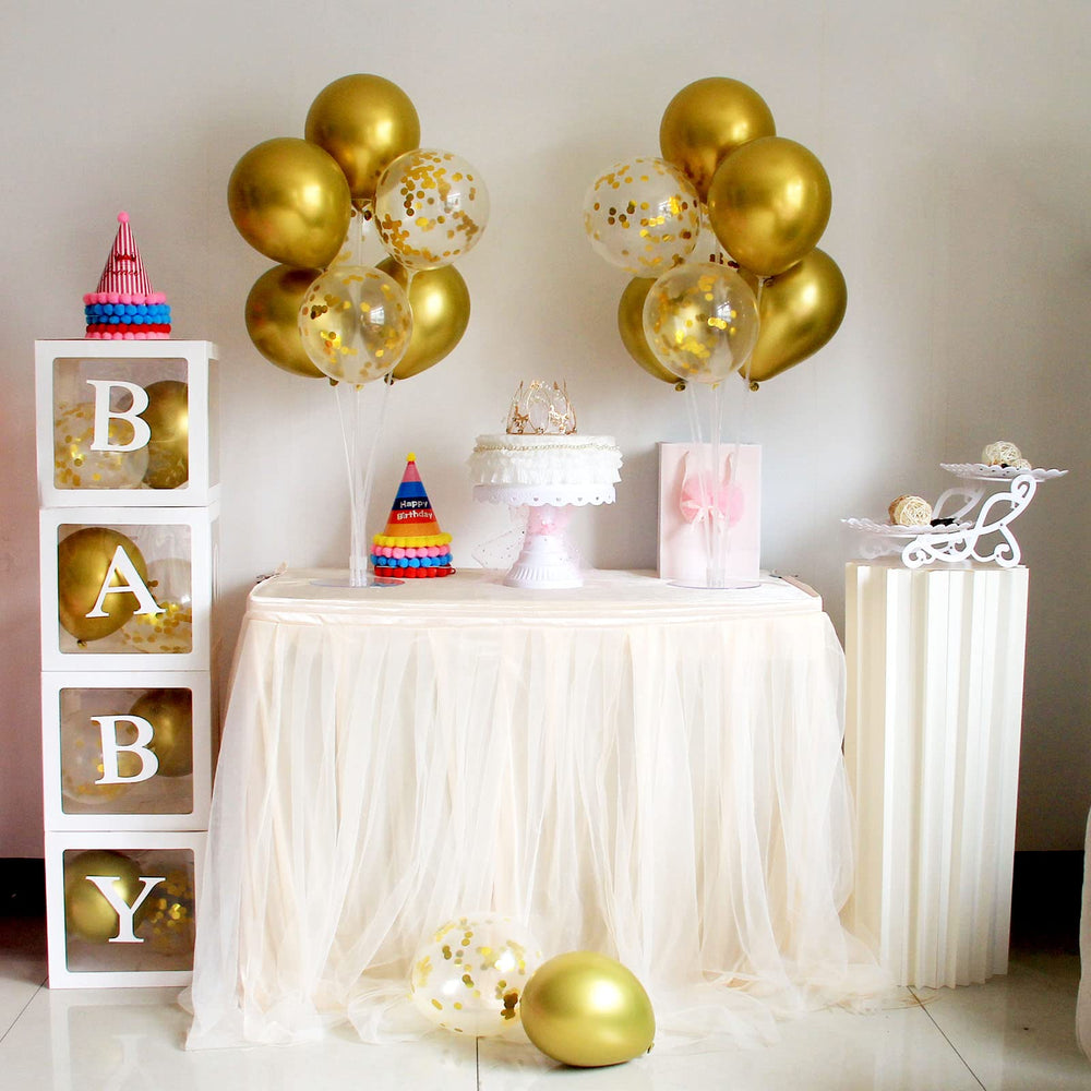 ZJDHPTY gold white balloons pack offers versatile color options for themes.