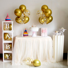 ZJDHPTY gold white balloons pack offers versatile color options for themes.