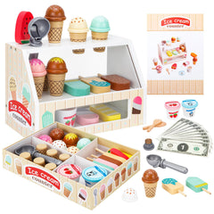 ZJEFUNS wooden ice cream display stand for imaginative counter play