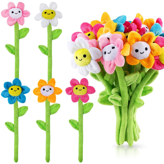 ZJoey plush daisy bouquet with bendable stems for versatile home decor