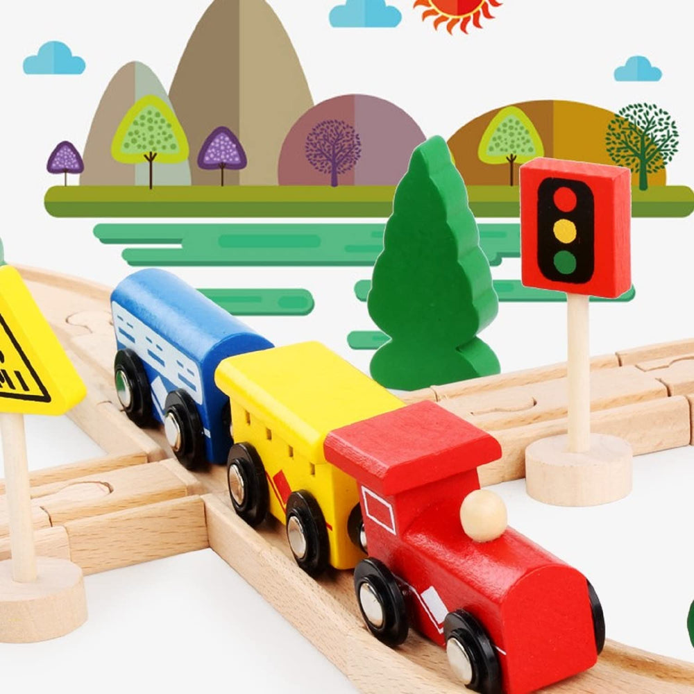 ZKKEIIE magnetic trains snap onto tracks for smooth, colorful play.