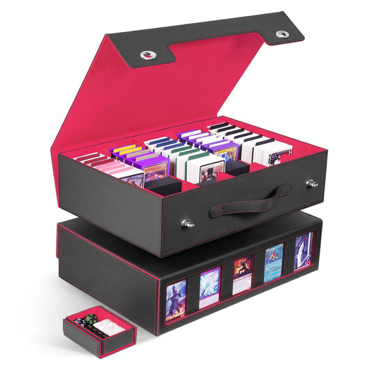 ZLCA 5-row card storage box with handle, ideal for quick event access