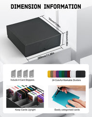 ZLCA MTG deck box includes 24 writable dividers for organization.