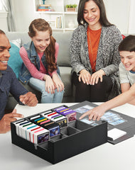 Versatile storage suitable for MTG, PKM, Yugioh and other card games.