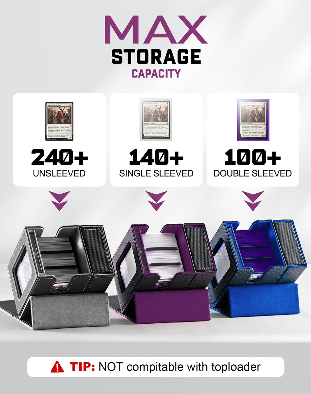 ZLCA magnetic 35pt card holder secures cards and allows easy access.