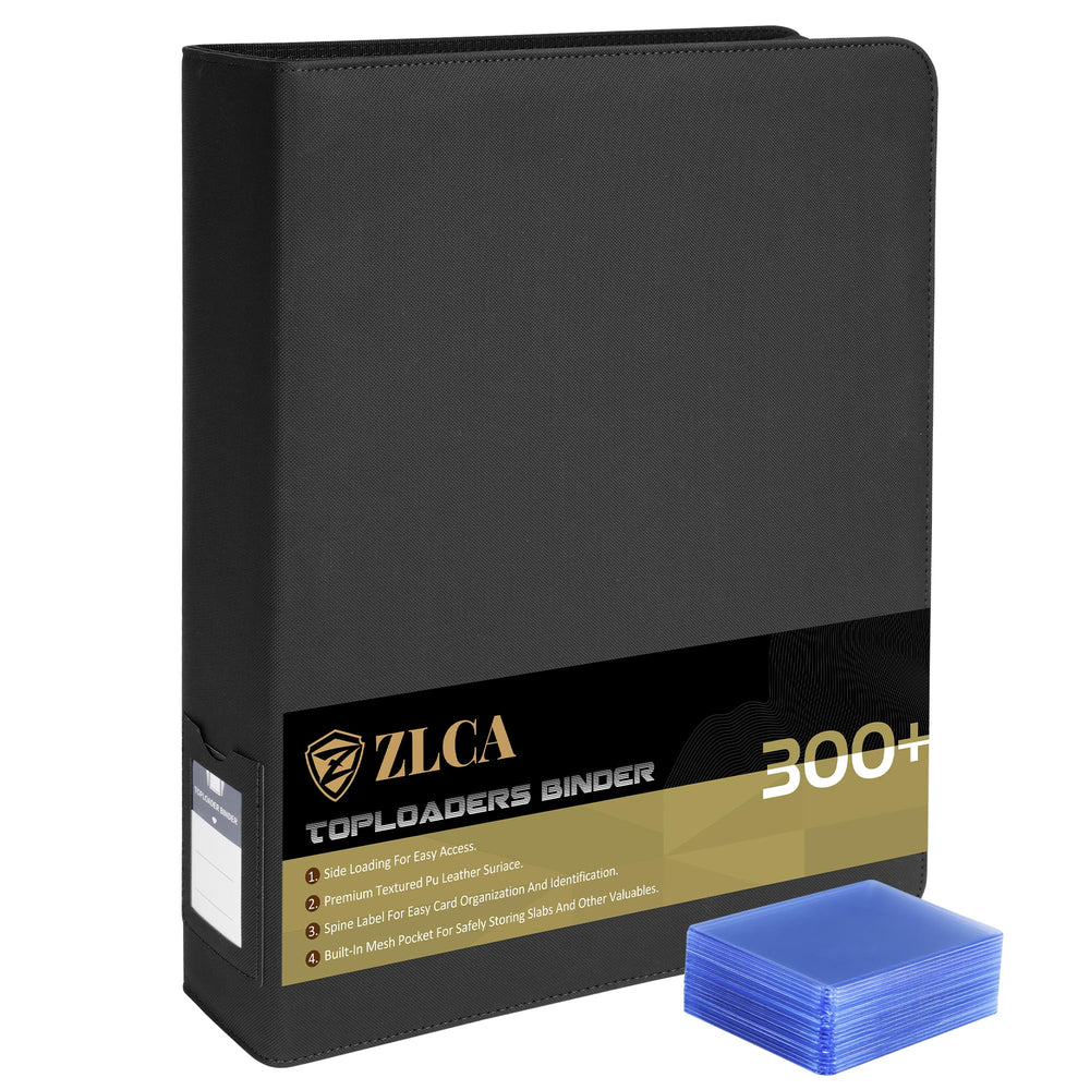 ZLCA top loader binder with 9-pocket pages in black for secure card storage