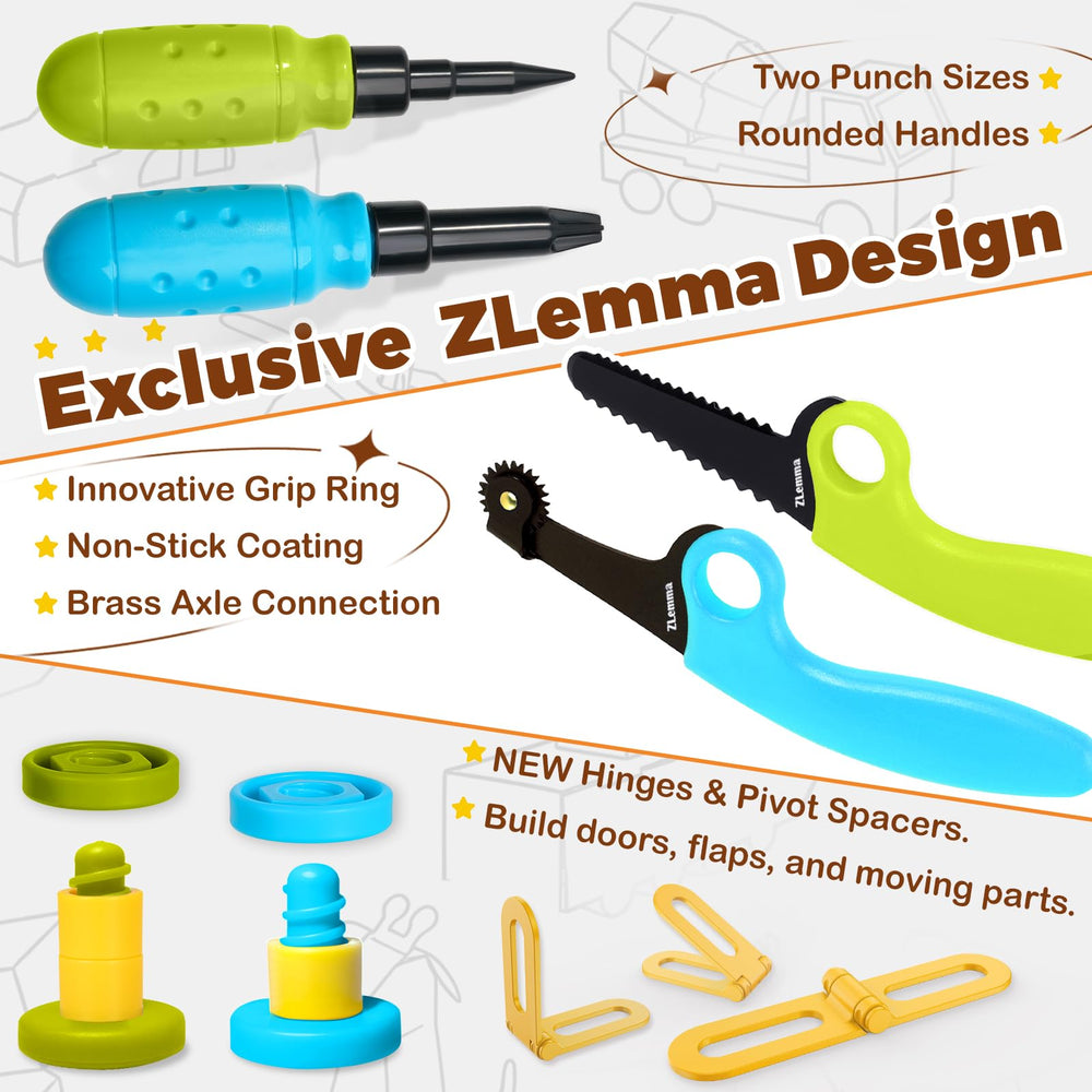 ZLemma bolt-and-nut system enabling sturdy, reusable cardboard connections