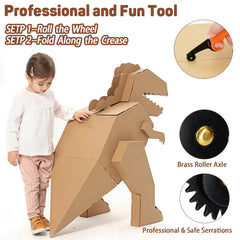 ZLemma Cardboard Tool Kit open with kid-friendly handles for easy crafting.