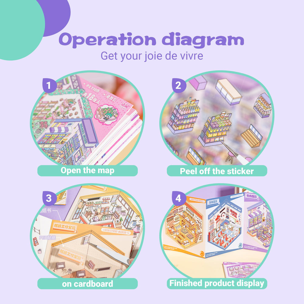 Zlineviy gift-ready kawaii isometric sticker set for celebrations