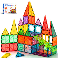 ZMAXKIC magnetic tiles build rocket castle for imaginative play