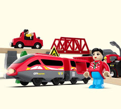 Z MAYABBO play scene with train on wooden track
