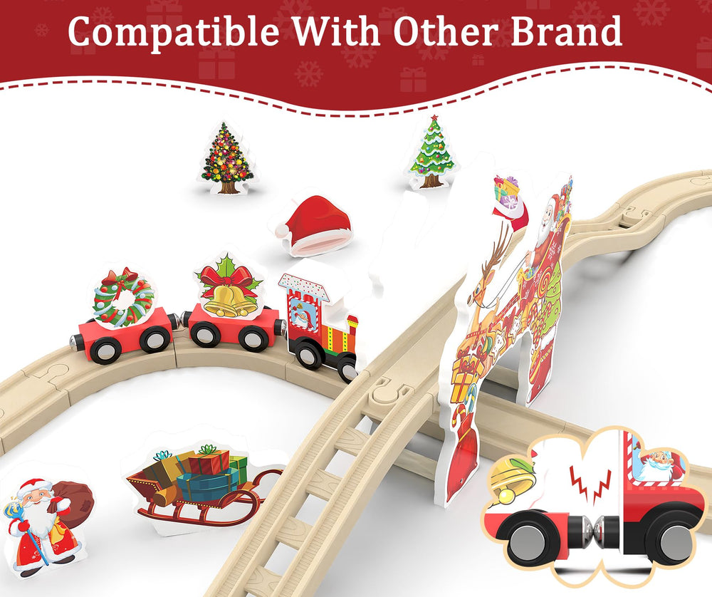Z Mayabbo wooden train set trains and cars enable cooperative play and role-play fun.