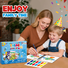 ZMLM mini coloring books opened to color-ready pages for small hands