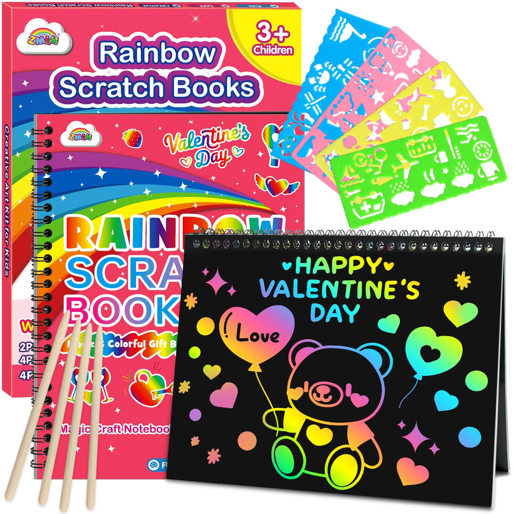 ZMLM rainbow scratch notebook cover with vibrant colors for kid-friendly creativity