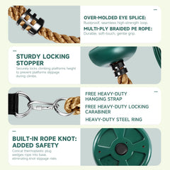 ZNCMRR climbing rope with metal ring and carabiner enables quick, secure attachment.