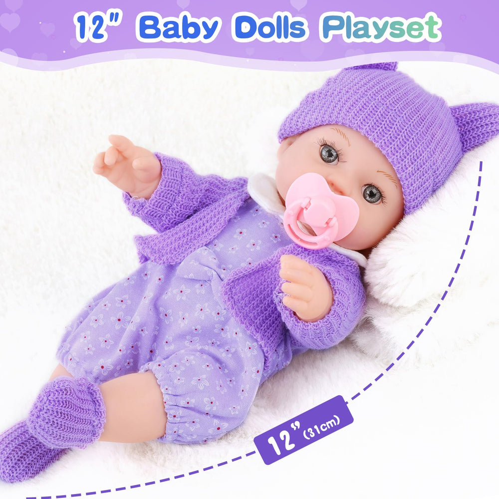 ZNTWEI 12-inch doll with nipple accessory supports realistic caring play sessions.