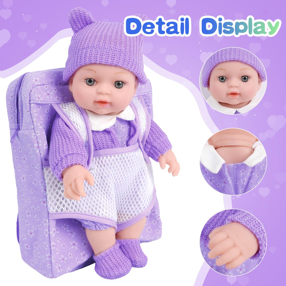 ZNTWEI 12-inch doll realistic eyes and rotatable limbs inspire lifelike play.