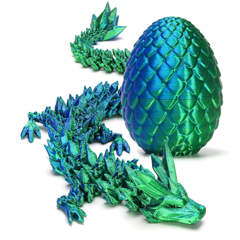 Zobetro dragon egg opened, featuring a detailed crystal dragon for stylish desk display.