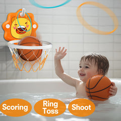 ZOENMG suction cup hoop installed on bedroom door for quick play