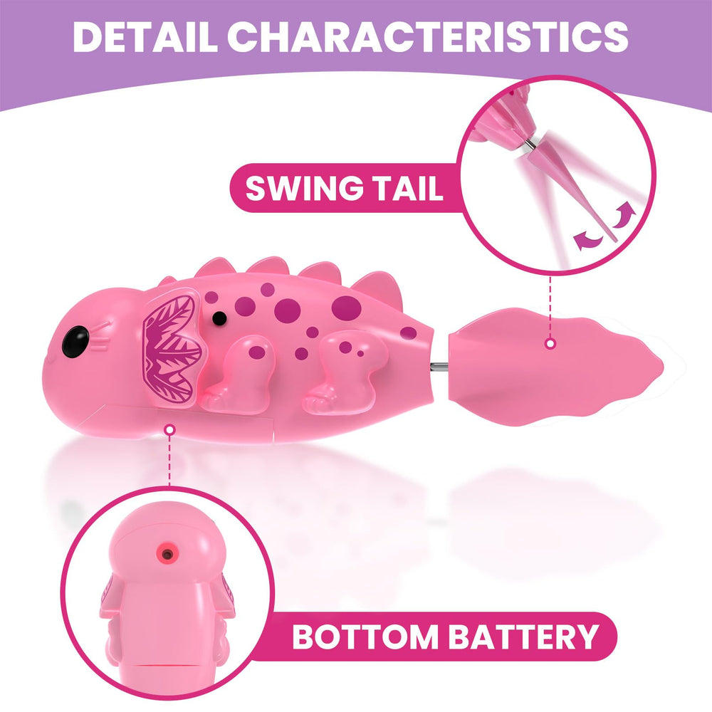 ZOHANINDL Robo Axolotl baby pet provides enchanting bath-time companionship.