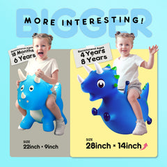 ZOOJOY Dinosaur Hopper with lifelike-eyes design draws kids into imaginative hopping.
