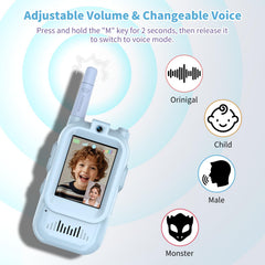 ZOKBOM kids walkie talkie with built-in camera for fun video chats.