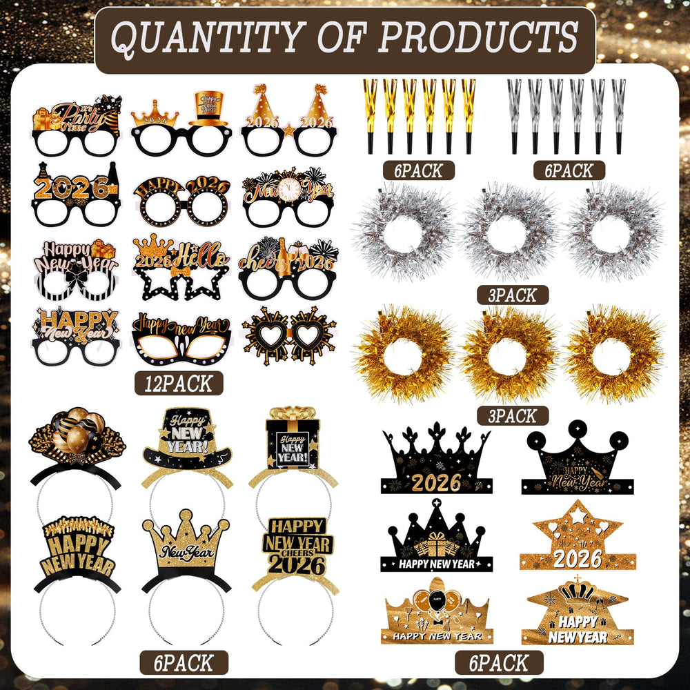 Zoketriton happy new year glasses for photo props at celebrations