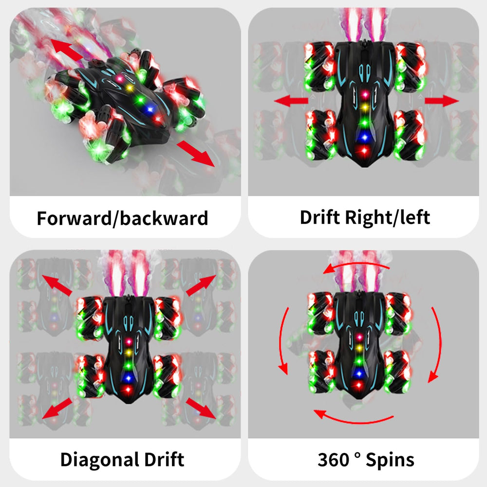 Zokugar stunt car performing a side drift for dynamic action