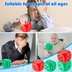 Zomiboo dice on a table reinforcing casino-themed party decorations.