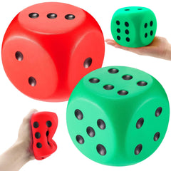 Zomiboo red jumbo foam dice for classroom activities and tactile play.