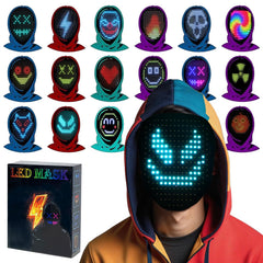 Zonasyrn LED mask front view shows vivid lighting for bold cosplay looks