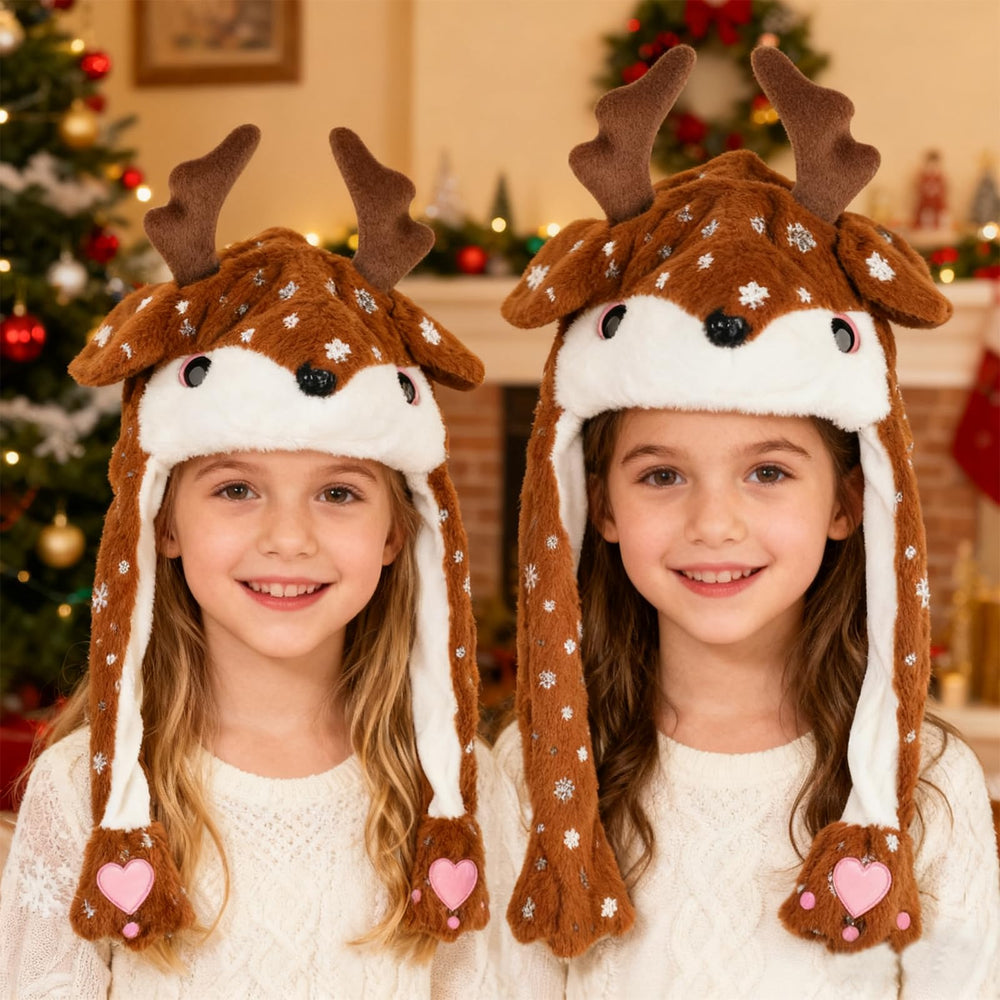 ZONESTA Plush Deer Jumping Ear Hat variety of shapes enhances playful styling.