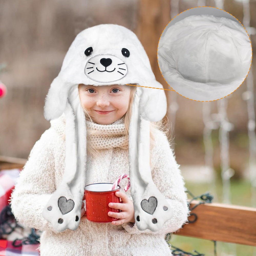 ZONESTA plush ear-moving hat gift-ready packaging for holidays.