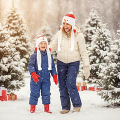 ZONESTA Snowman Jumping Ear Hat side profile highlighting movable ears and cozy fabric