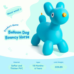 ZOOJOY balloon-dog-blue-hopper side view promotes balance and motor skills.