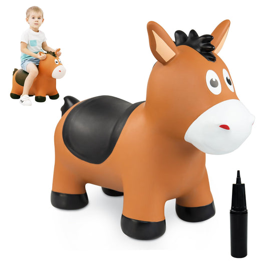 ZOOJOY bouncy horse toy with cartoon face for toddlers' playtime