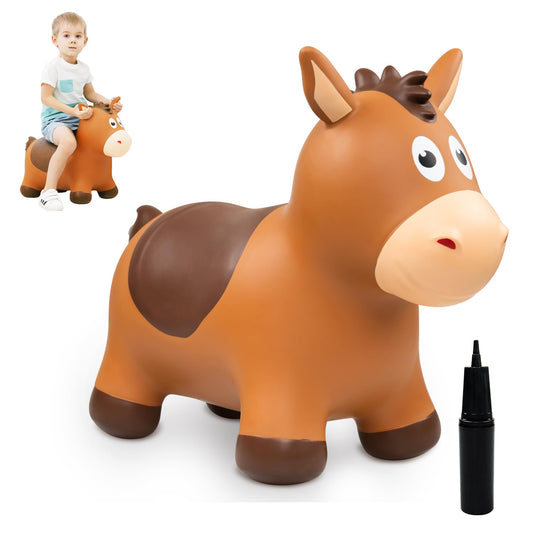 ZOOJOY bouncy horse toy with cartoon face for joyful toddler playtime